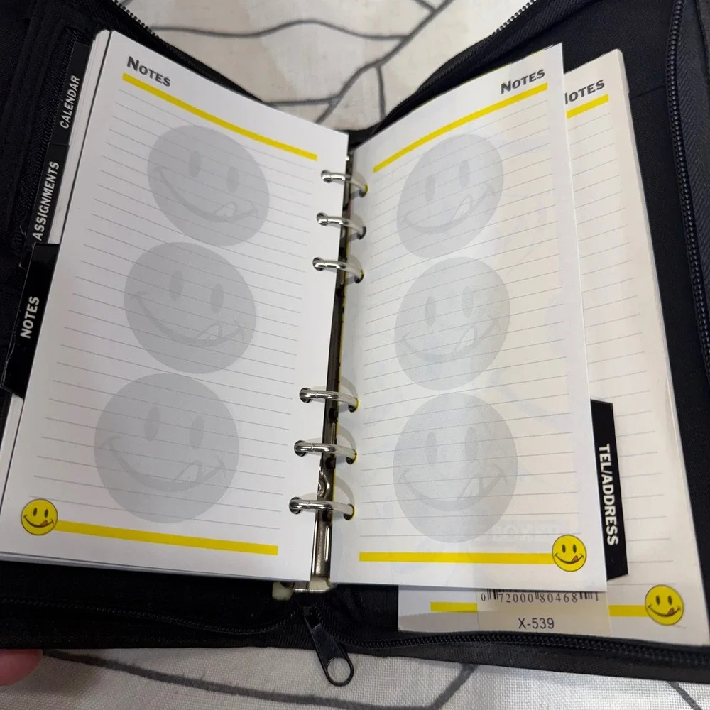 Joe Boxer VTG 2003 Planner Organizer Undated Striped Y2K Smiley Face 6-Ring